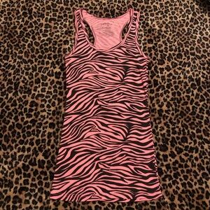 Y2K pink zebra tank top